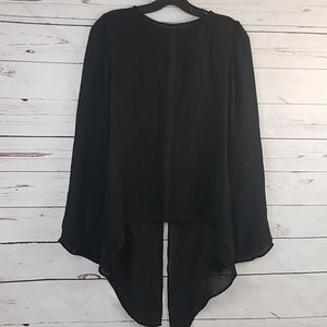 ZARA Woman Black Sheer Tailed Open Back Top